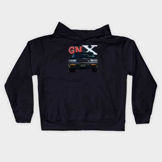 1987 Buick GNX on front and back Kids Hoodie by Permages LLC